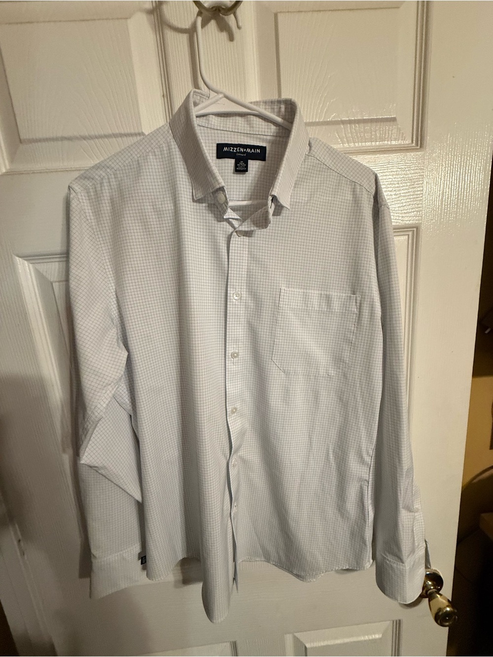 Mizzen+Main Light Blue Micro-Check Button-Up Dress Shirt